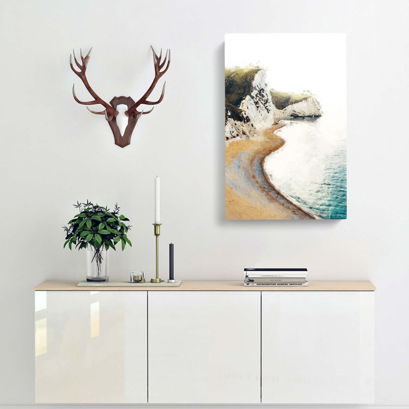 Durdle Door Beach In Dorset by Louis Renard - Wrapped Canvas Painting, 76cm H x 50cm W x 3cm D