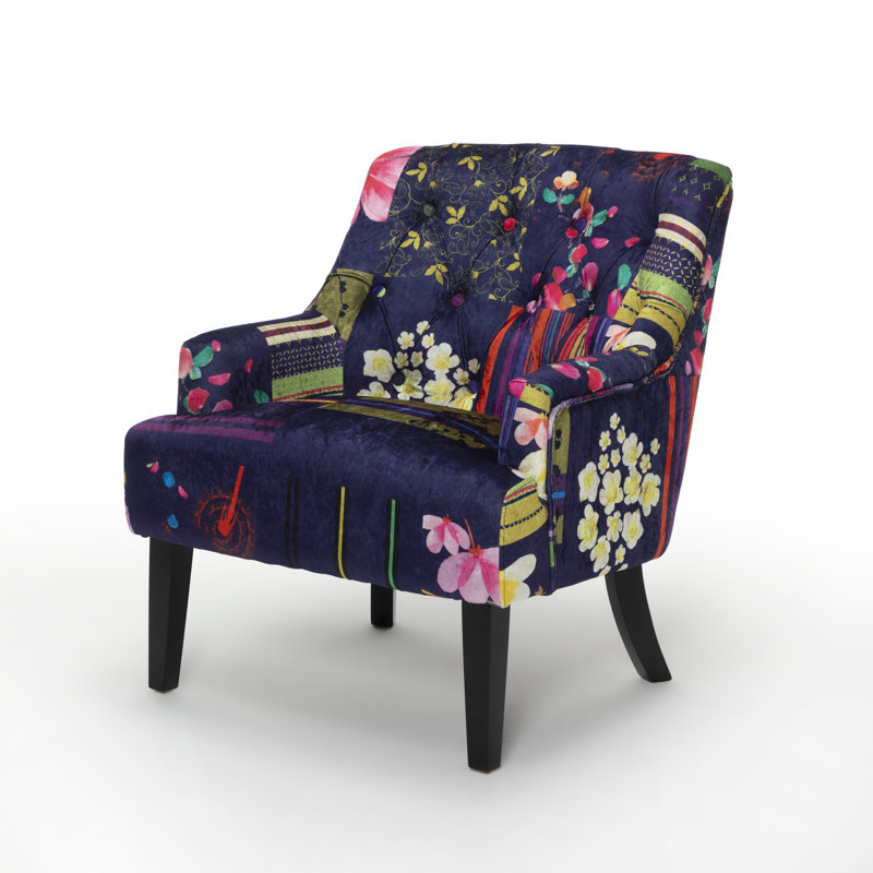 Tibay Upholstered Slipper Chair, Purple Midnight