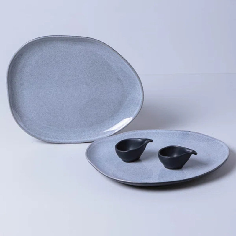 Assiette à hors-d'œuvre en grès de 12,2 po allant au lave-vaisselle Dust Commercial, Gris