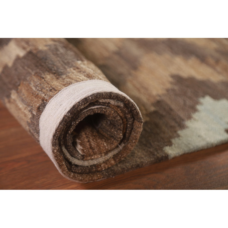 Tapis brun en laine Kilim 3 x 3
