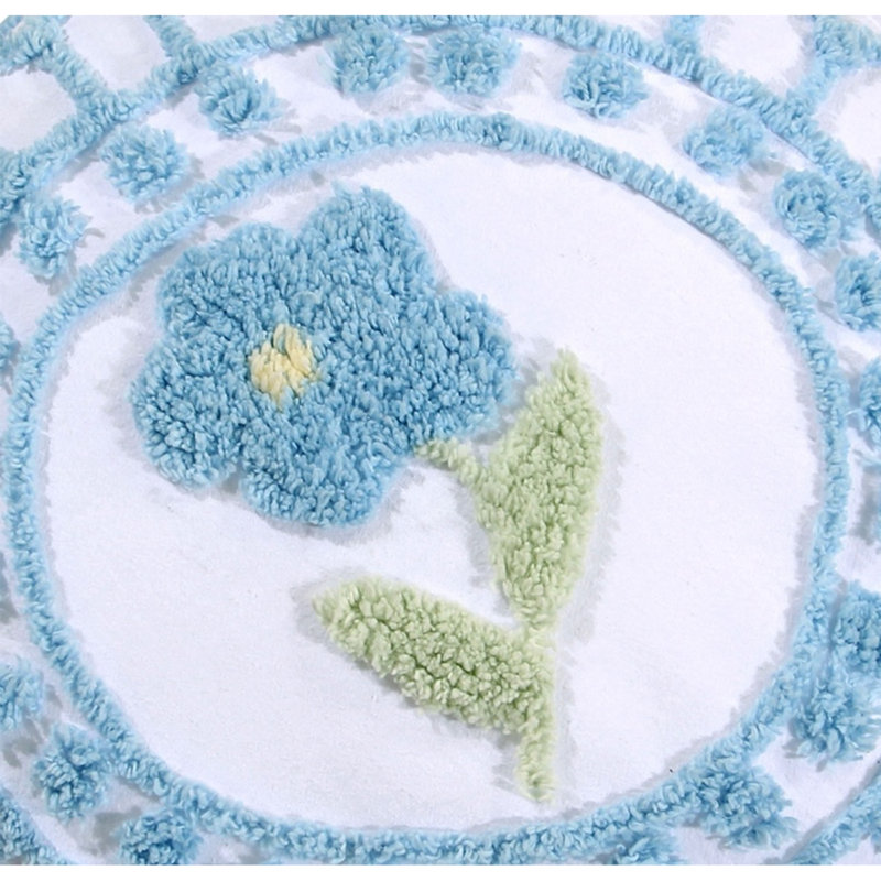 Coussin 100% coton Bloomfield, Bleu