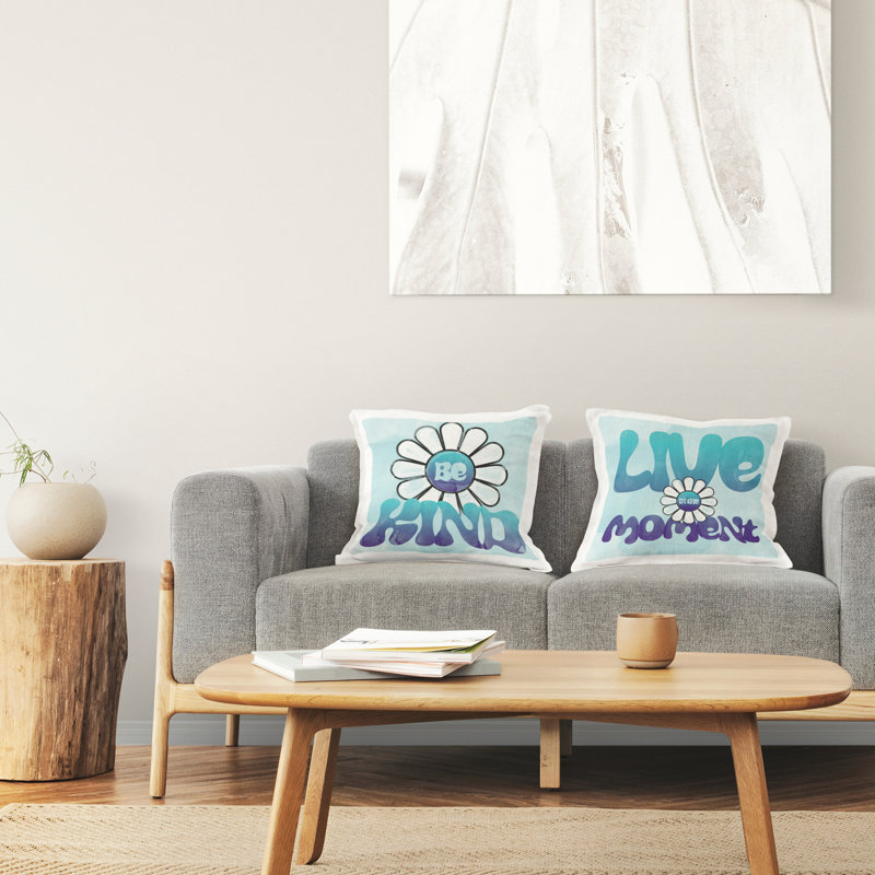 Ensemble de coussins décoratifs Groovy Daisy Statements par Katrina Craven (ensemble de 2)
