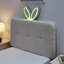 Lit simple avec grande tête de lit en lapin, télécommande à DEL, 4 tiroirs de rangement, tissu Boucle, doux et doux, chambre à coucher à structure stable surdimensionnée pour un sommeil réparateur-50323773