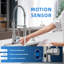 Robinet de cuisine à poignée simple en acier inoxydable avec distributeur de savon-106753283
