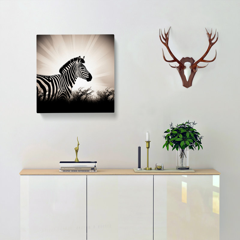 Zebra Silhouette - Wrapped Canvas