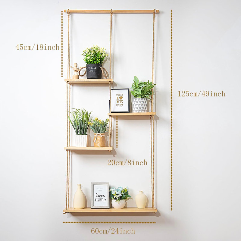 Plant Wall Shelf Macrame Wall Hanging Shelf
