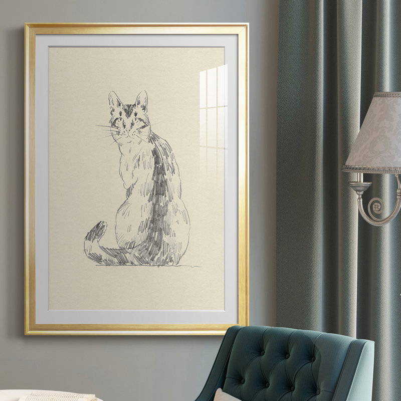 " House Cat V ", 30.5" H x 22.5" W x 1" D, Gold