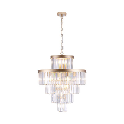 Lustre en cristal doré de luxe