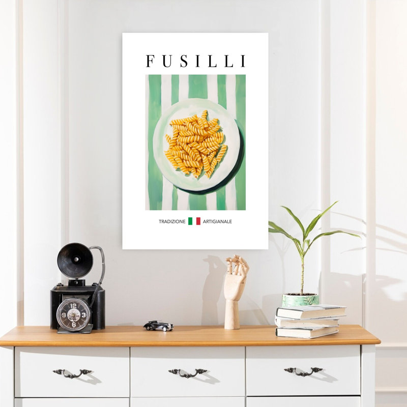Fusilli italien, art mural traditionnel sur plaque, H 24 po x l 16 po
