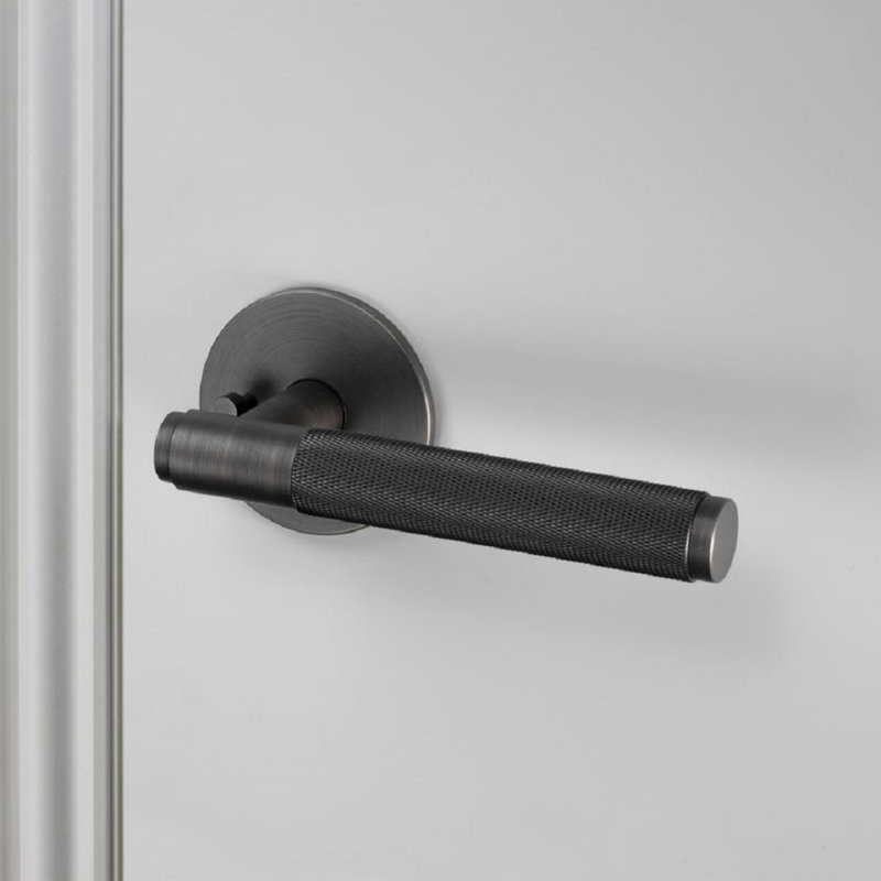 Poignée de porte / conventionnelle / intimité / croix, Bronze fumé