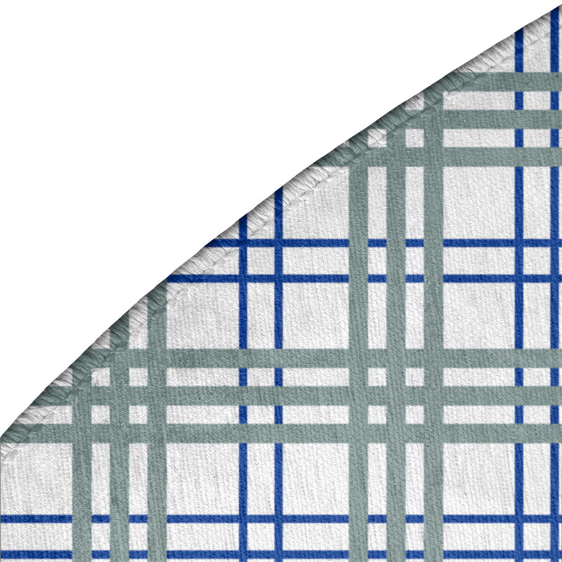 Plaid Indoor Rug, Round 5'