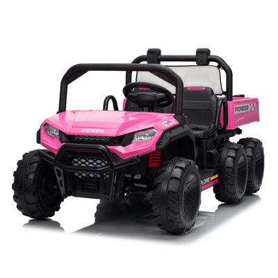 Camion à benne basculante électrique 24V 4WD pour enfants, véhicule tout-terrain UTV 2 places avec télécommande, jouet électrique pour véhicule de jeu extérieur