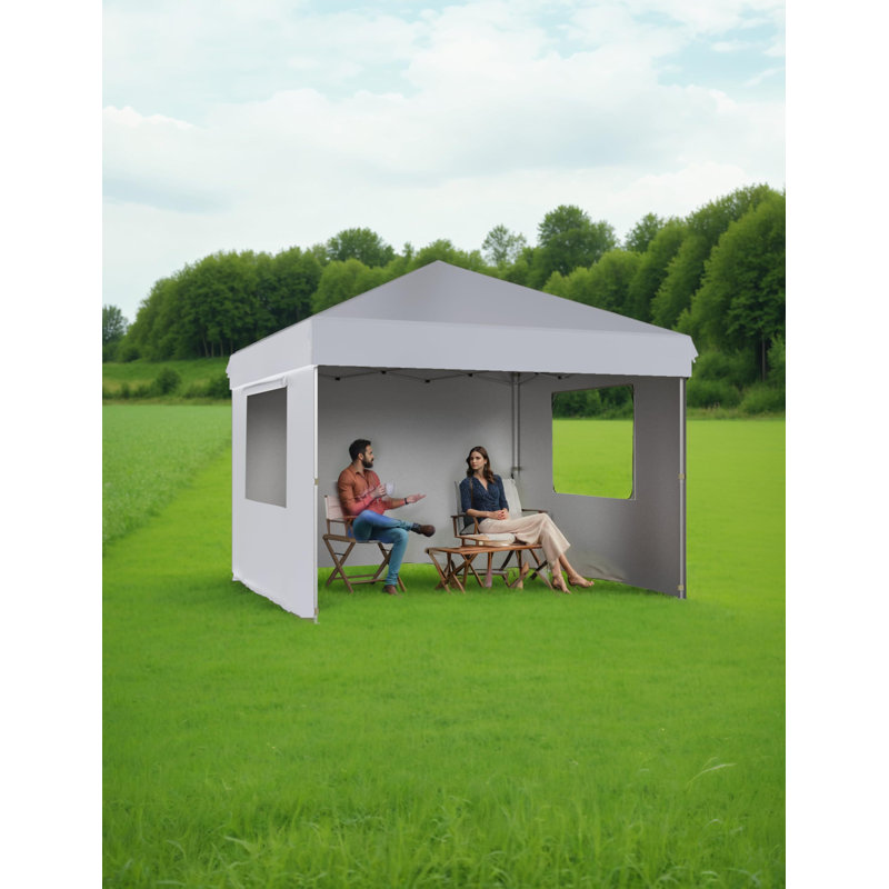 10x10 Pop Up Canopy Tent Outdoor Canopy with 4 Removable Sidewalls Heavy Duty Commercial Instant Tent Shelter (10x10FT/4 Side Walls)