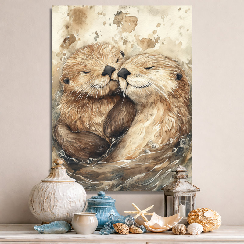 Tableau encadré représentant un animal brun, 32" H x 24" W, Toile tendue