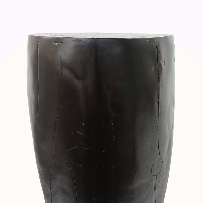 Table d'appoint d'extérieur, table de bout à conception creuse, table de tabouret de jardin de patio, table d'appoint décorative pour terrasse de balcon de plage, béton léger, texture semblable au bois