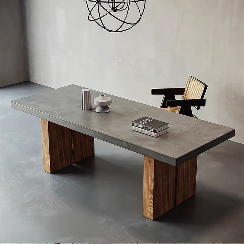 Table de salle à manger rectangulaire brune pour salle à manger / cuisine, H 29,53 po x L 86,61 po x l 27,56 po