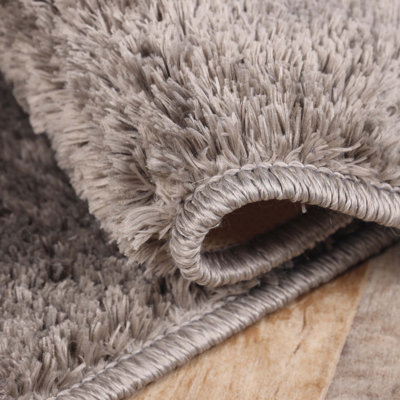Hemsworth California Shag Solid Polyester Non-Slip Indoor Area Rug or Runner With Foam Backing