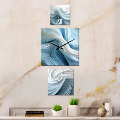 Horloge murale blanche et bleue Zen Spiral