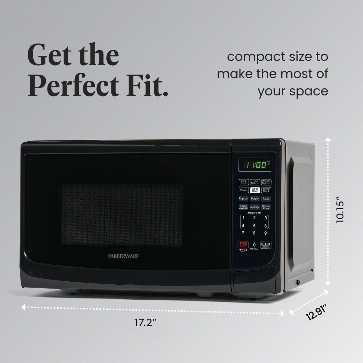 Farberware Countertop Microwave 0.7 Cu. Ft. 700-Watt Compact Microwave Oven FMO07ABTBKA