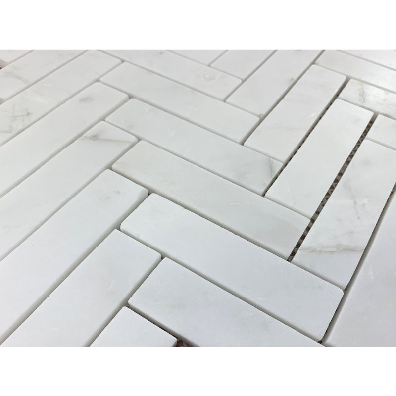 Carreau de mosaïque en marbre 1 po x 4 po, Affiné