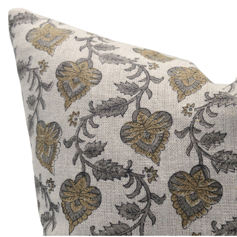 Housse de coussin d'intérieur / extérieur Floral Linen, Carré, H 20 po x l 20 po, Madhu Bala floral