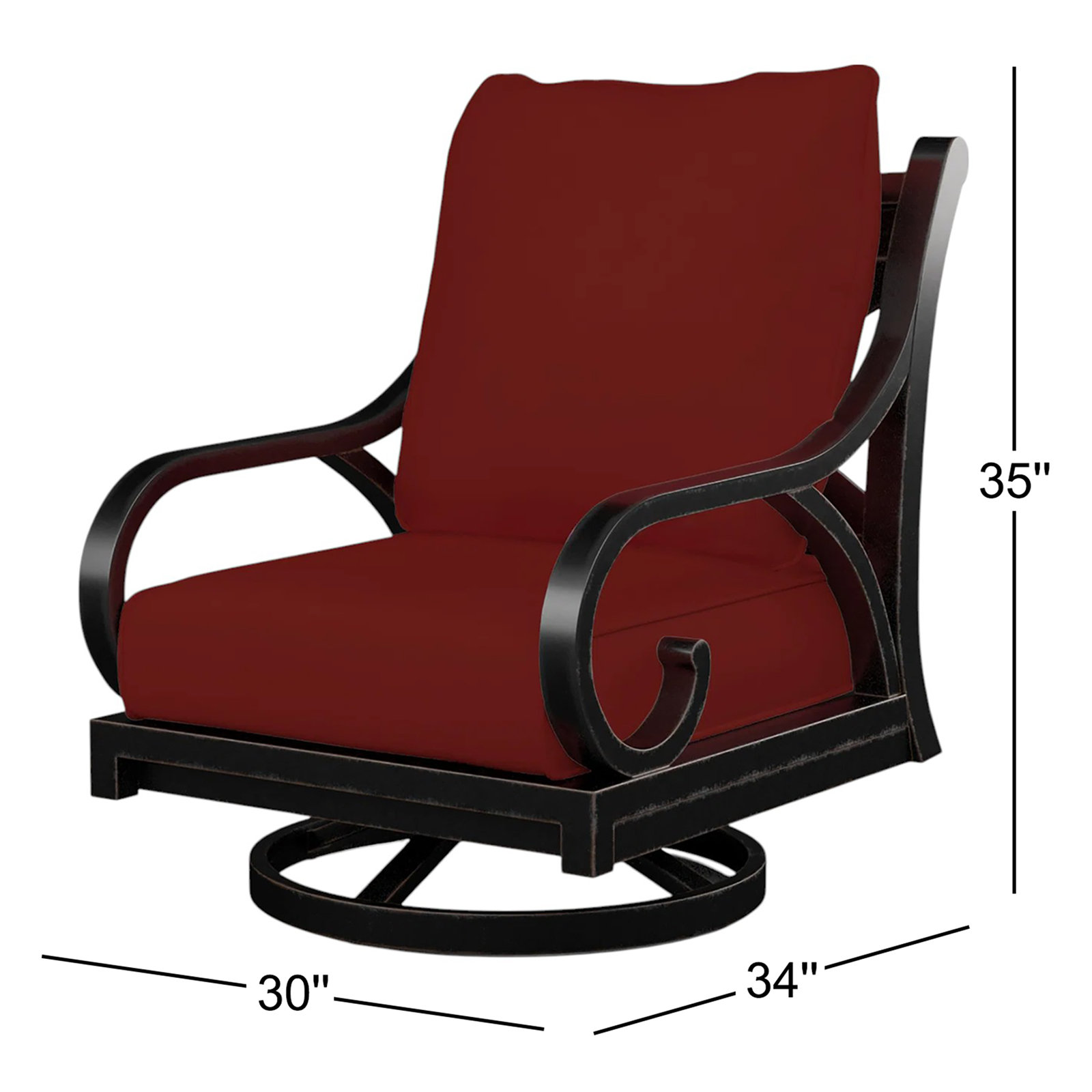 Monterey Sunbrella® Swivel Patio Lounge Chair, Canvas Henna Sunbrella® Canvas