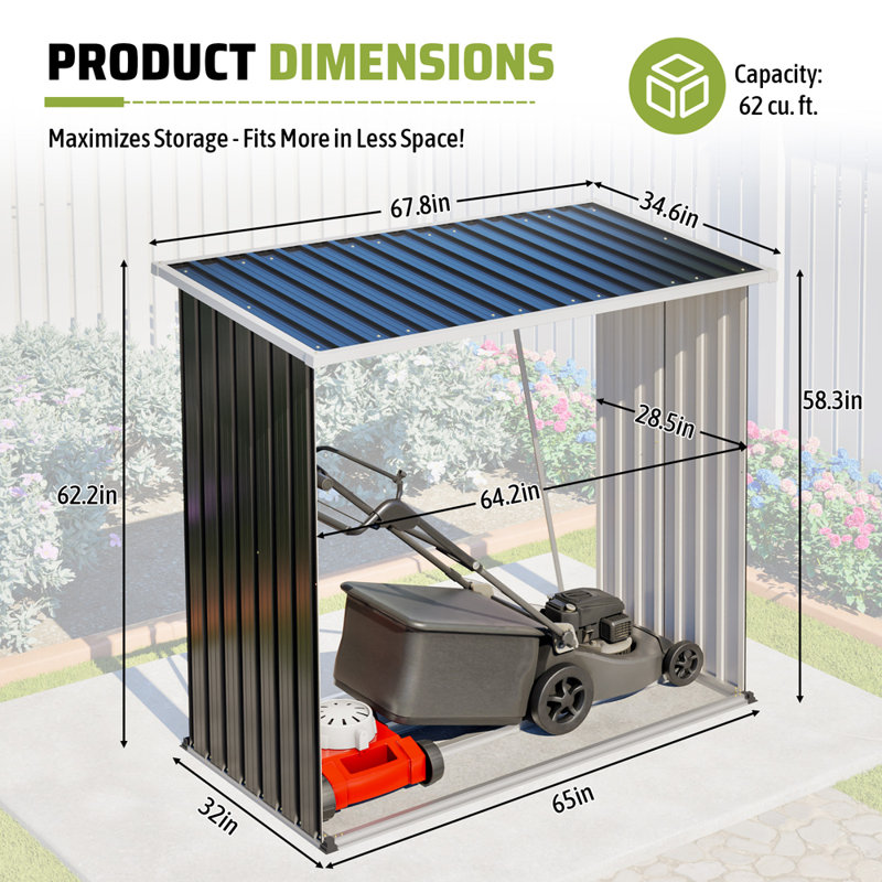Outdoor Storage Shed, Firewood Rack and Patio Organizer
