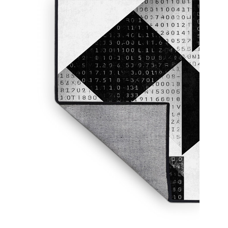 Tapis à carreaux bleu lavable à la machine Bemott, 3 X 5
