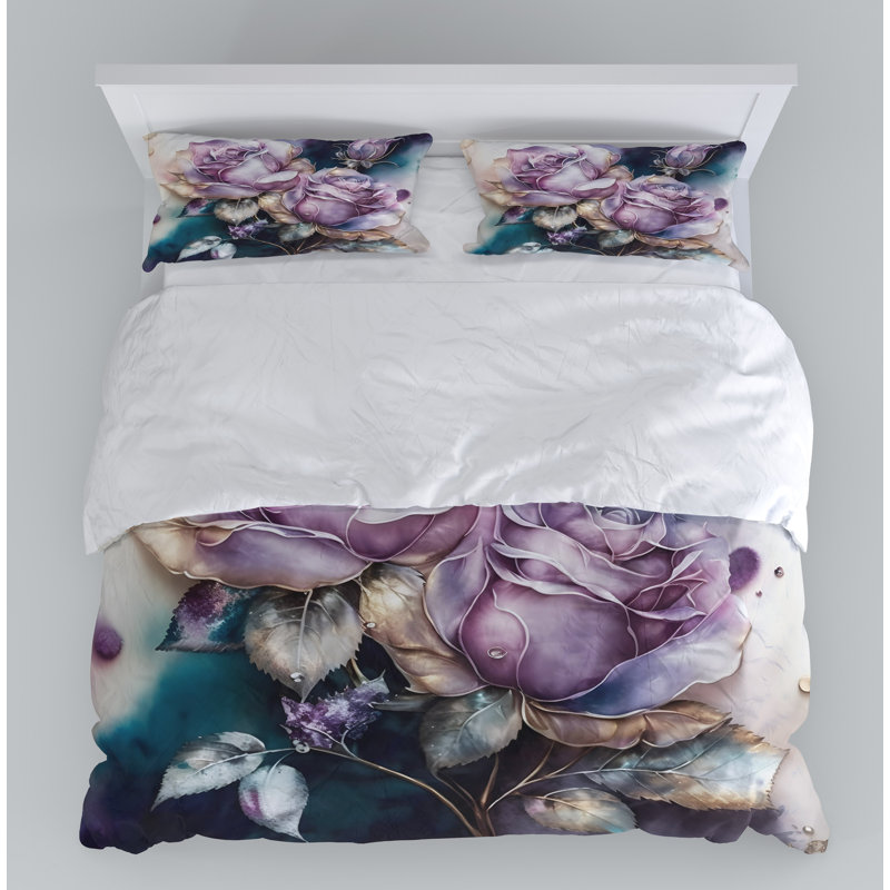 Floral Duvet Cover, King Duvet Cover + 2 King Shams