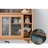 High-legged mobile glass door storage sideboard