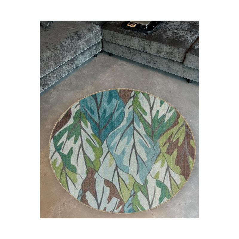 Tapis rond rond lavable à la machine, Sous-tapis rond 3 pi 3 po inclus