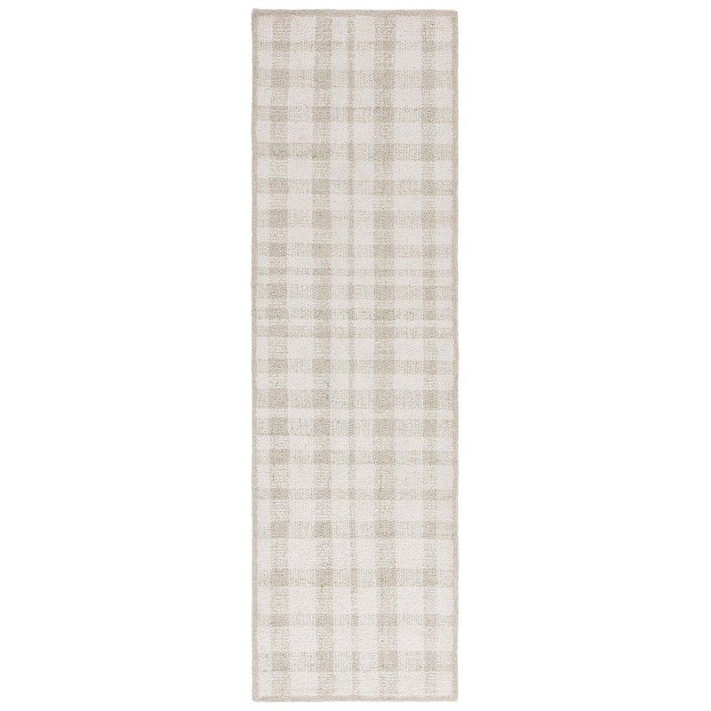 Tapis abstrait 648 ivoire / sauge, Tapis de couloir 2 pi 3 po x 8 pi