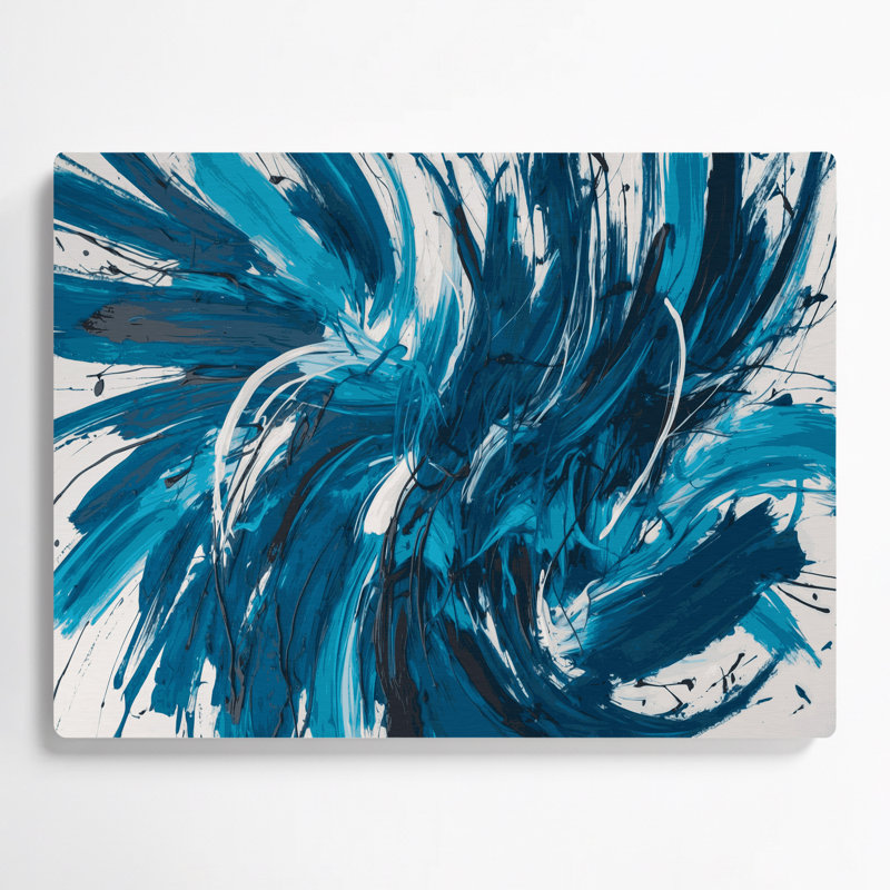 «Lyrical Abstraction 11», art mural en métal bleu, H 11 po x l 14 po