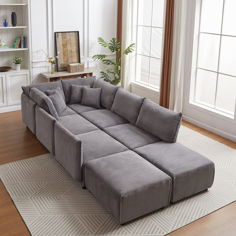 Canapé de style combiné, canapé minimaliste moderne avec coussins, canapé de salon