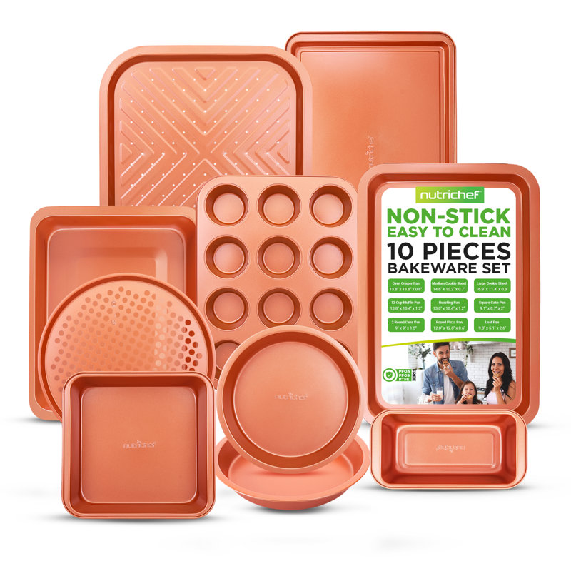 NutriChef 10 Piece Non-Stick Steel Bakeware Set