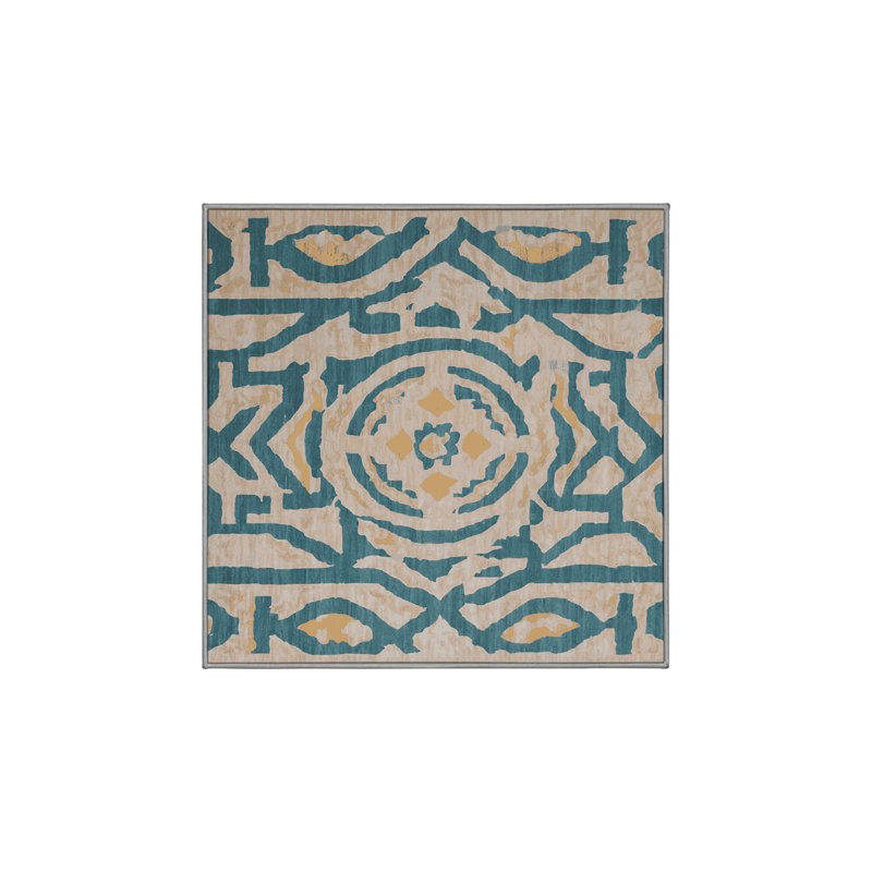 Tapis gris lavable à la machine, Carré 8 pi