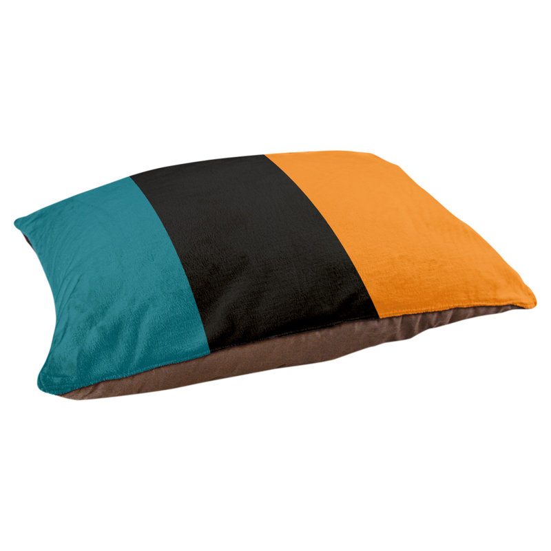 Coussin pour chien hockey Las Vegas, Grand (l 50 po x P 40 po x H 17 po), Bleu foncé/noir foncé/orange brûlé