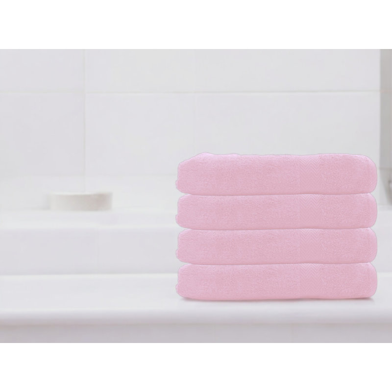  Ensemble de serviettes de bain 4 pièces Summit, 100% coton, Rose