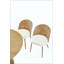 Table de salle à manger extensible en bois massif + chaises de salle à manger en osier 2 pièces de style médiéval bohémien avec coussins en éponge blanc doux