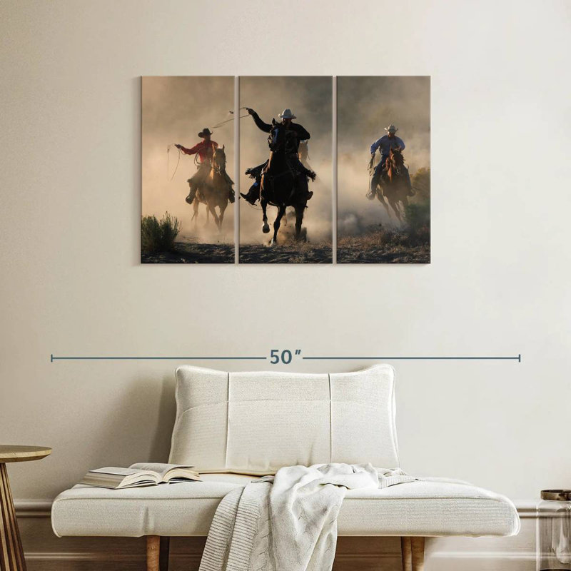 Lelar Cowboys In Action, 24" H x 38" W