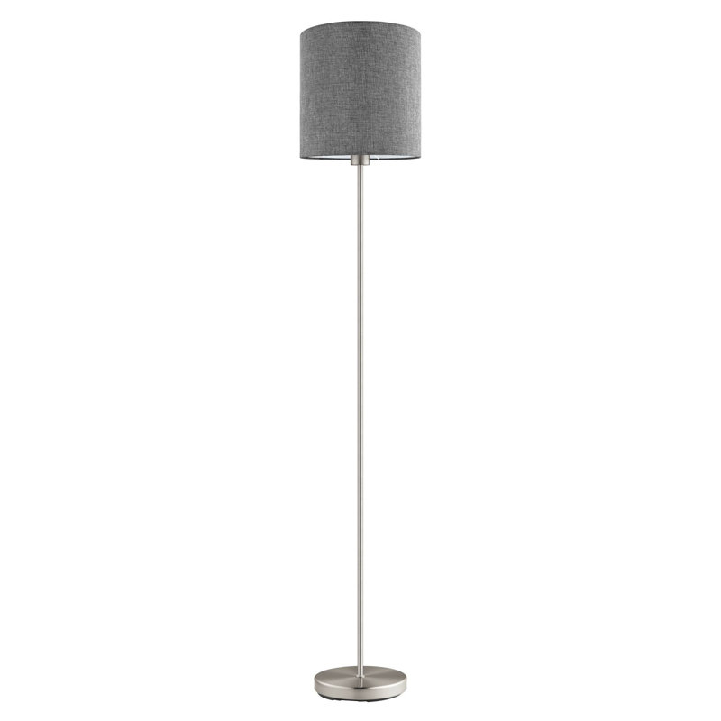 Patience 158.5cm Satin Nickel Traditional Floor Lamp, Grey