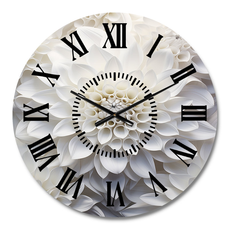 Minimalisme blanc Dahlia - horloge murale Dahlia, Médium