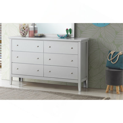 Commode 6 tiroirs avec boutons ronds