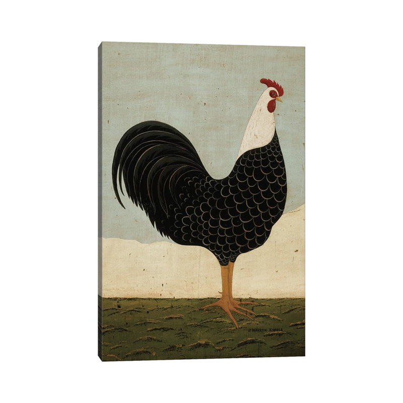 Coq faisant face à l'est - impression d'art mural, H 12 po x l 8 po, Toile tendue, Ne s’applique pas