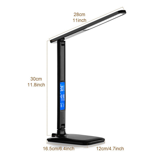 OttLite Entice LED Desk Lamp with Wireless Charging Adjustable Arm & Shade,  3 Color Temperatures