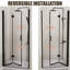 Porte de douche pivotante semi-sans cadre Solvyn avec verre trempé de 1/4 po et conception compacte-124032233