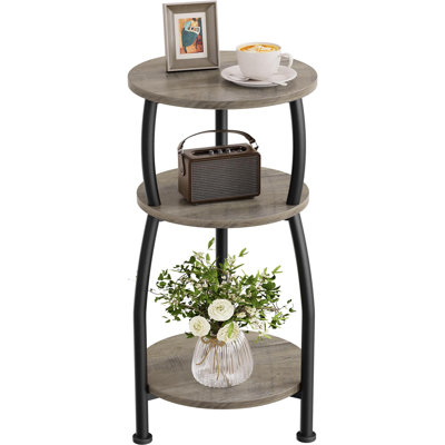 3-Tier End Table with Storage Shelf