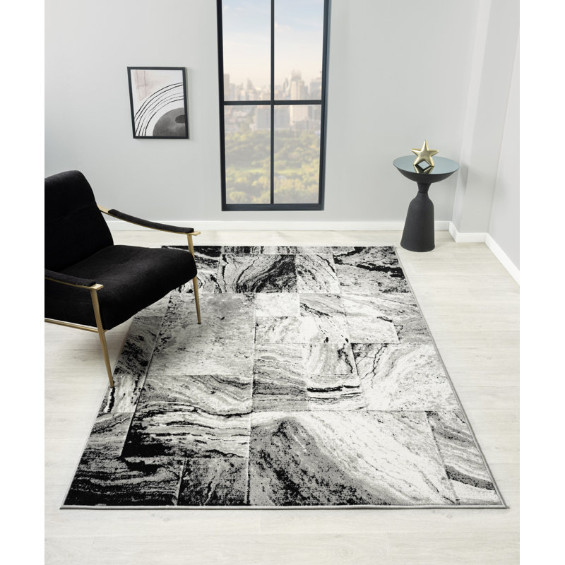 Tapis carré gris foncé Anatola, Rectangle 10 pi x 14 pi