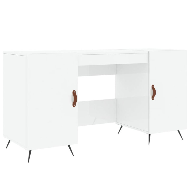 Samara Iron Writing Desk, High Gloss White