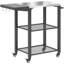 Support de four supérieur en acier inoxydable avec table d'appoint pliable